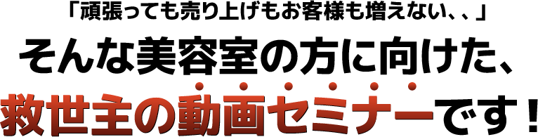 救世主の動画セミナーです！